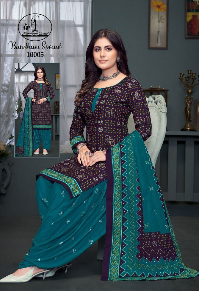 Bandhni Vol 10 By Miss World Printed Cotton Dress Material Suppliers In India
